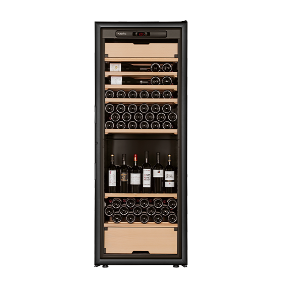 cave à vin Oxygen multi-usages grande taille porte vitrée - fond transparent